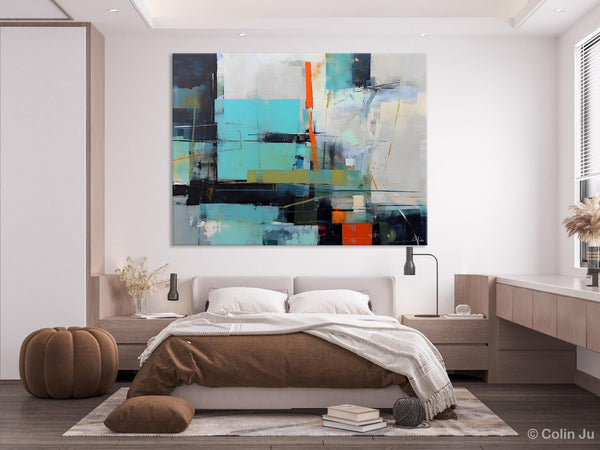 Contemporary Canvas Artwork, Large Modern Acrylic Painting, Abstract Wall Art for Dining Room, Original Hand Painted Wall Art Paintings-LargePaintingArt.com