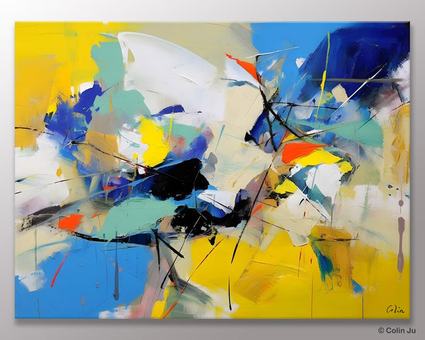 Living Room Wall Art Ideas, Original Modern Wall Art Paintings, Modern Paintings for Bedroom, Buy Paintings Online, Oversized Canvas Painting for Sale-LargePaintingArt.com