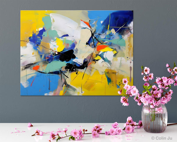 Living Room Wall Art Ideas, Original Modern Wall Art Paintings, Modern Paintings for Bedroom, Buy Paintings Online, Oversized Canvas Painting for Sale-LargePaintingArt.com