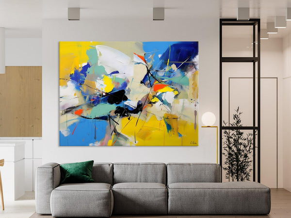 Living Room Wall Art Ideas, Original Modern Wall Art Paintings, Modern Paintings for Bedroom, Buy Paintings Online, Oversized Canvas Painting for Sale-LargePaintingArt.com