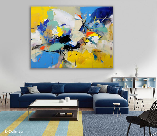Living Room Wall Art Ideas, Original Modern Wall Art Paintings, Modern Paintings for Bedroom, Buy Paintings Online, Oversized Canvas Painting for Sale-LargePaintingArt.com