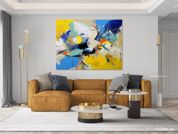 Living Room Wall Art Ideas, Original Modern Wall Art Paintings, Modern Paintings for Bedroom, Buy Paintings Online, Oversized Canvas Painting for Sale-LargePaintingArt.com
