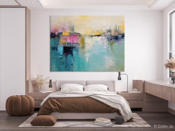 Acrylic Paintings Behind Sofa, Abstract Paintings for Bedroom, Contemporary Canvas Wall Art, Original Hand Painted Canvas Art, Buy Paintings Online-LargePaintingArt.com