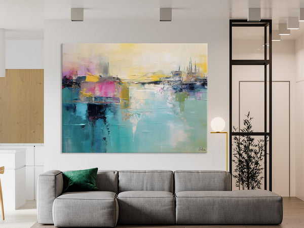 Acrylic Paintings Behind Sofa, Abstract Paintings for Bedroom, Contemporary Canvas Wall Art, Original Hand Painted Canvas Art, Buy Paintings Online-LargePaintingArt.com