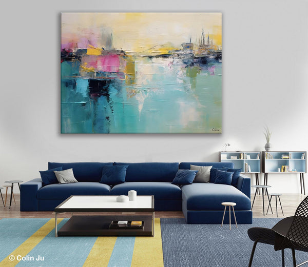 Acrylic Paintings Behind Sofa, Abstract Paintings for Bedroom, Contemporary Canvas Wall Art, Original Hand Painted Canvas Art, Buy Paintings Online-LargePaintingArt.com