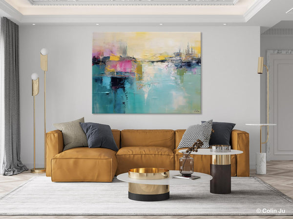 Acrylic Paintings Behind Sofa, Abstract Paintings for Bedroom, Contemporary Canvas Wall Art, Original Hand Painted Canvas Art, Buy Paintings Online-LargePaintingArt.com