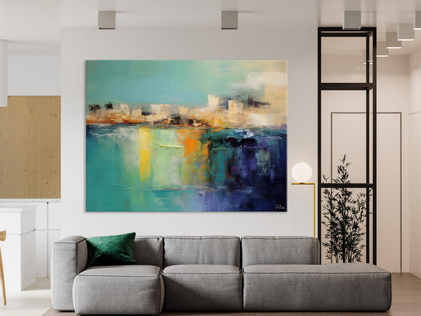 Contemporary Canvas Wall Art, Original Hand Painted Canvas Art, Acrylic Paintings Behind Sofa, Abstract Paintings for Bedroom, Buy Paintings Online-LargePaintingArt.com