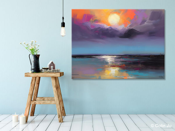 Abstract Landscape Painting on Canvas, Hand Painted Canvas Art, Contemporary Wall Art Paintings for Living Room, Huge Original Art-LargePaintingArt.com