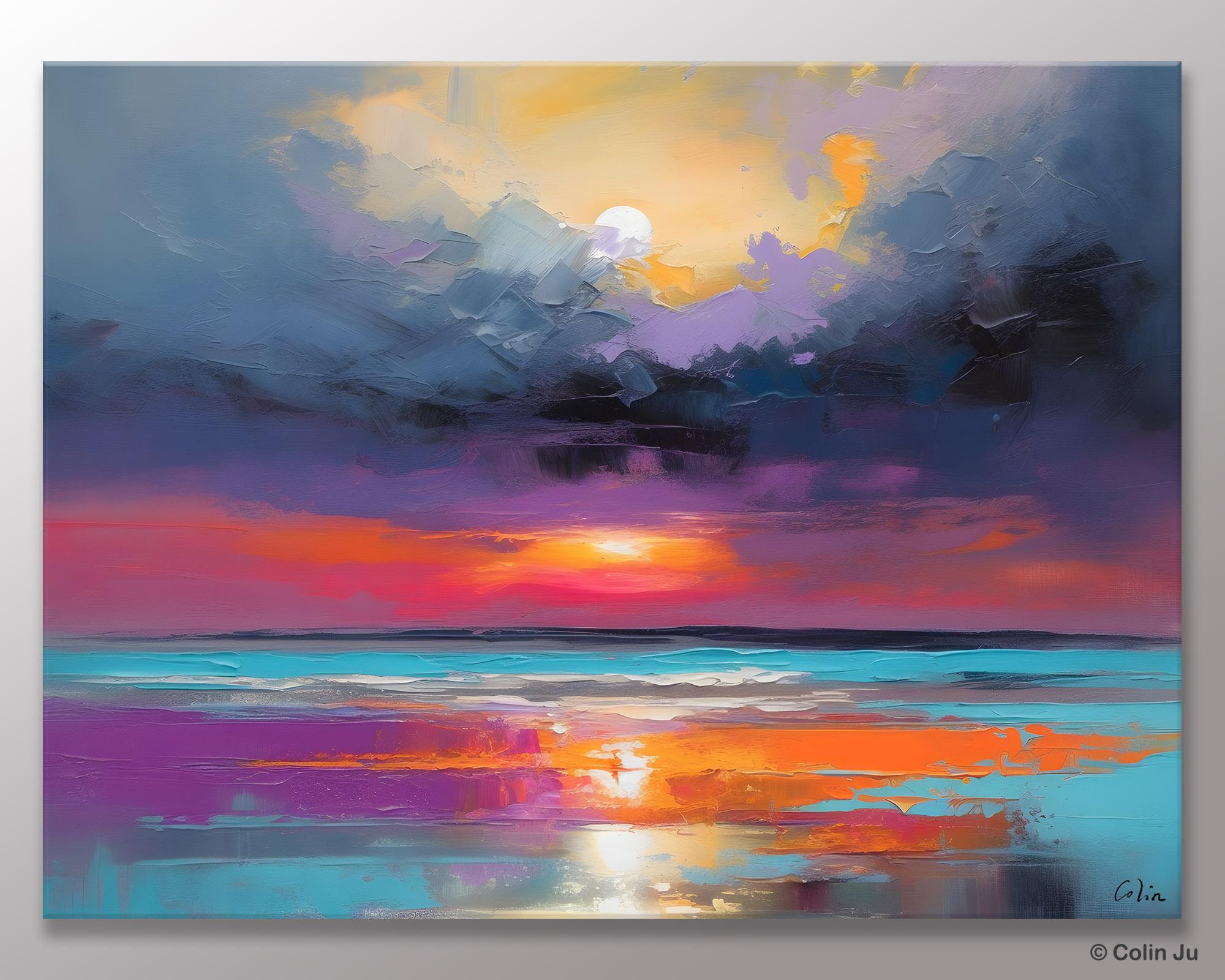Original Abstract Art, Hand Painted Canvas Art, Large Abstract Painting for Living Room, Landscape Canvas Art, Large Landscape Acrylic Art-LargePaintingArt.com