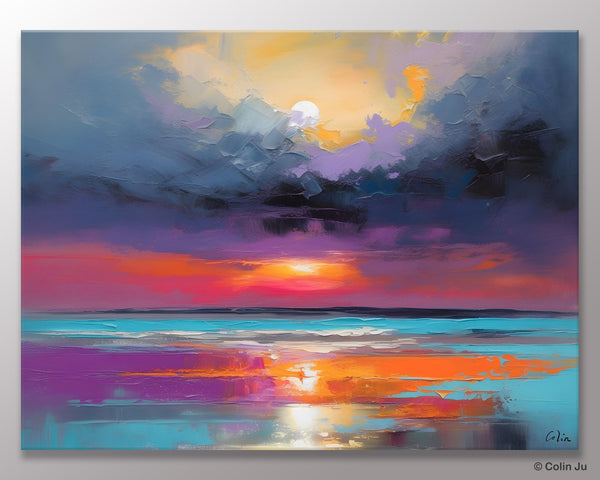 Original Abstract Art, Hand Painted Canvas Art, Large Abstract Painting for Living Room, Landscape Canvas Art, Large Landscape Acrylic Art-LargePaintingArt.com