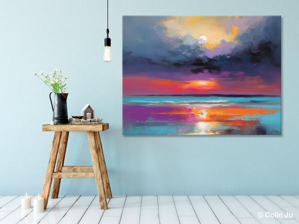 Original Abstract Art, Hand Painted Canvas Art, Large Abstract Painting for Living Room, Landscape Canvas Art, Large Landscape Acrylic Art-LargePaintingArt.com