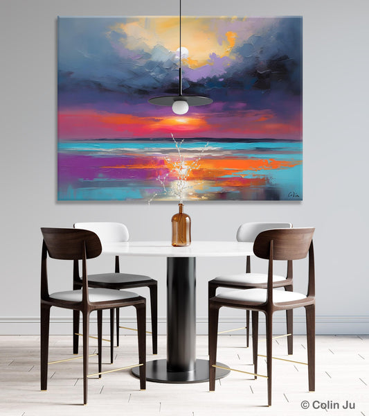 Original Abstract Art, Hand Painted Canvas Art, Large Abstract Painting for Living Room, Landscape Canvas Art, Large Landscape Acrylic Art-LargePaintingArt.com