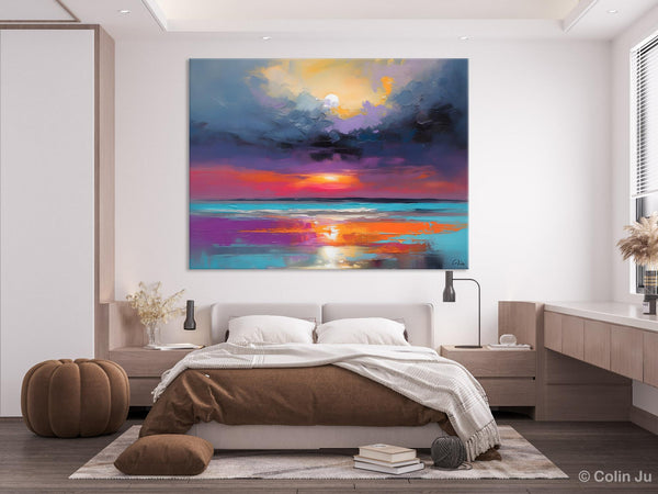 Original Abstract Art, Hand Painted Canvas Art, Large Abstract Painting for Living Room, Landscape Canvas Art, Large Landscape Acrylic Art-LargePaintingArt.com