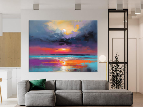 Original Abstract Art, Hand Painted Canvas Art, Large Abstract Painting for Living Room, Landscape Canvas Art, Large Landscape Acrylic Art-LargePaintingArt.com