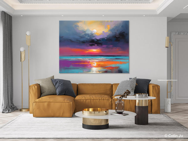Original Abstract Art, Hand Painted Canvas Art, Large Abstract Painting for Living Room, Landscape Canvas Art, Large Landscape Acrylic Art-LargePaintingArt.com