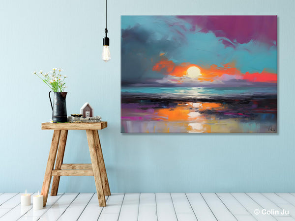 Contemporary Wall Art Paintings, Abstract Landscape Paintings for Living Room, Landscape Canvas Art, Large Acrylic Paintings on Canvas-LargePaintingArt.com