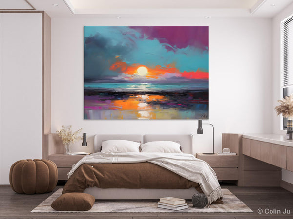 Contemporary Wall Art Paintings, Abstract Landscape Paintings for Living Room, Landscape Canvas Art, Large Acrylic Paintings on Canvas-LargePaintingArt.com