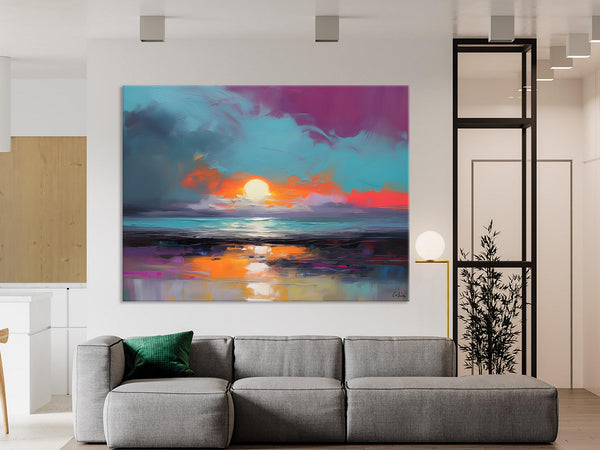 Contemporary Wall Art Paintings, Abstract Landscape Paintings for Living Room, Landscape Canvas Art, Large Acrylic Paintings on Canvas-LargePaintingArt.com