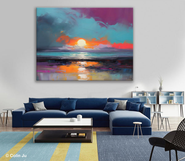 Contemporary Wall Art Paintings, Abstract Landscape Paintings for Living Room, Landscape Canvas Art, Large Acrylic Paintings on Canvas-LargePaintingArt.com