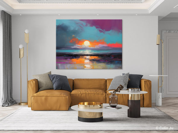 Contemporary Wall Art Paintings, Abstract Landscape Paintings for Living Room, Landscape Canvas Art, Large Acrylic Paintings on Canvas-LargePaintingArt.com