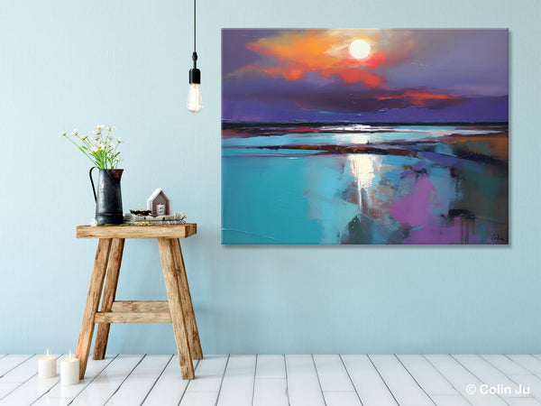 Original Landscape Abstract Painting, Simple Wall Art Ideas, Living Room Abstract Paintings, Large Landscape Canvas Paintings, Buy Art Online-LargePaintingArt.com