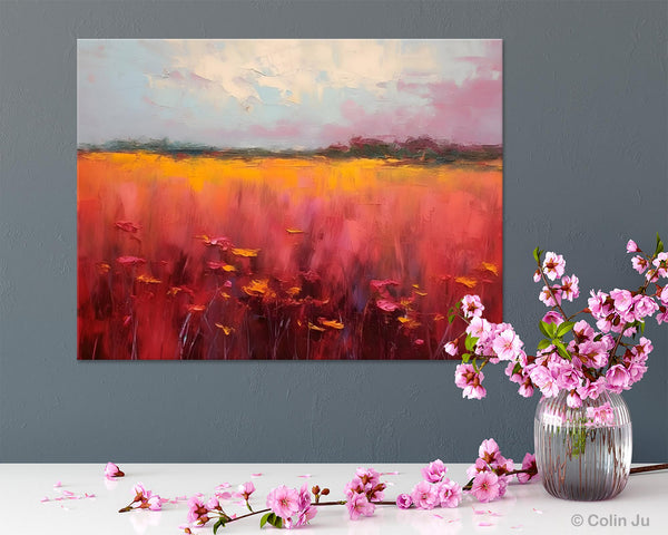 Original Landscape Paintings, Oversized Modern Wall Art Paintings, Modern Acrylic Artwork on Canvas, Large Abstract Painting for Living Room-LargePaintingArt.com