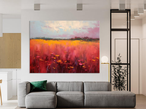 Original Landscape Paintings, Oversized Modern Wall Art Paintings, Modern Acrylic Artwork on Canvas, Large Abstract Painting for Living Room-LargePaintingArt.com