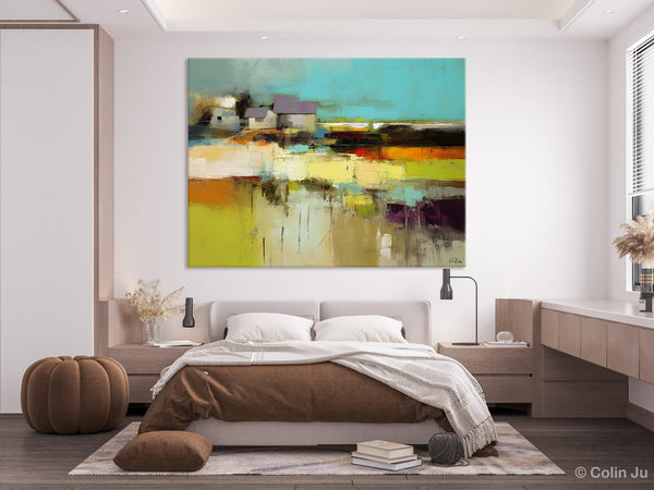 Simple Abstract Art, Landscape Canvas Painting, Bedroom Wall Art Paintings, Acrylic Painting on Canvas, Large Original Canvas Painting-LargePaintingArt.com
