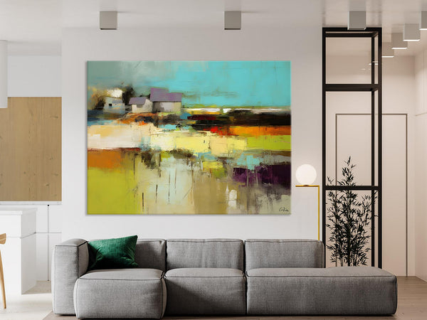 Simple Abstract Art, Landscape Canvas Painting, Bedroom Wall Art Paintings, Acrylic Painting on Canvas, Large Original Canvas Painting-LargePaintingArt.com