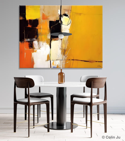 Simple Modern Paintings for Living Room, Original Abstract Paintings, Yellow Abstract Contemporary Art, Acrylic Painting on Canvas, Hand Painted Canvas Art-LargePaintingArt.com