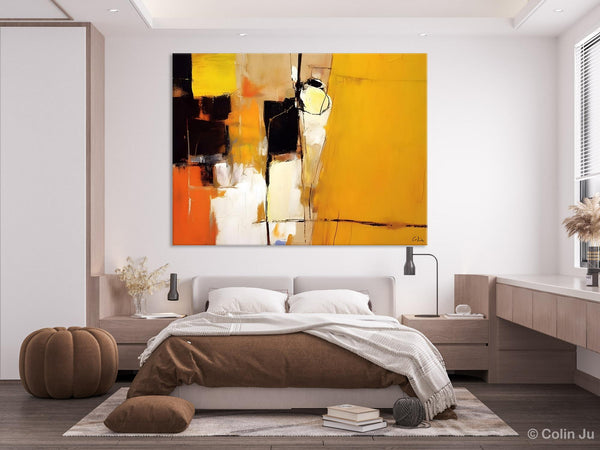 Simple Modern Paintings for Living Room, Original Abstract Paintings, Yellow Abstract Contemporary Art, Acrylic Painting on Canvas, Hand Painted Canvas Art-LargePaintingArt.com