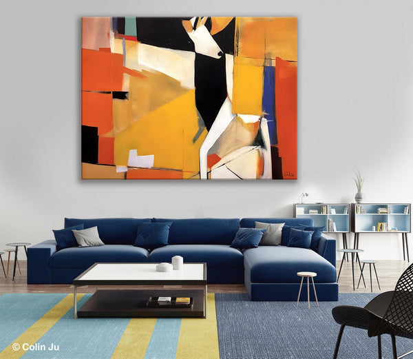 Extra Large Paintings for Living Room, Hand Painted Wall Art Paintings, Original Abstract Acrylic Painting, Abstract Wall Art for Dining Room-LargePaintingArt.com