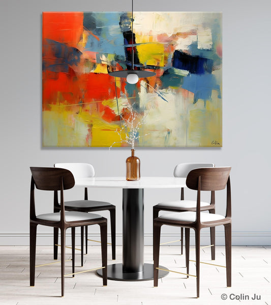 Acrylic Paintings on Canvas, Large Paintings Behind Sofa, Palette Knife Paintings, Abstract Painting for Living Room, Original Modern Paintings-LargePaintingArt.com