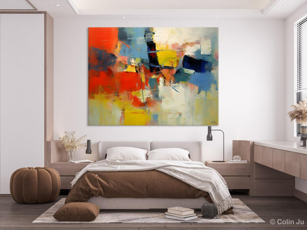 Acrylic Paintings on Canvas, Large Paintings Behind Sofa, Palette Knife Paintings, Abstract Painting for Living Room, Original Modern Paintings-LargePaintingArt.com