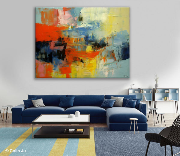 Modern Canvas Painting, Living Room Wall Art Ideas, Buy Abstract Art Online, Heavy Texture Art, Original Acrylic Painting on Canvas-LargePaintingArt.com