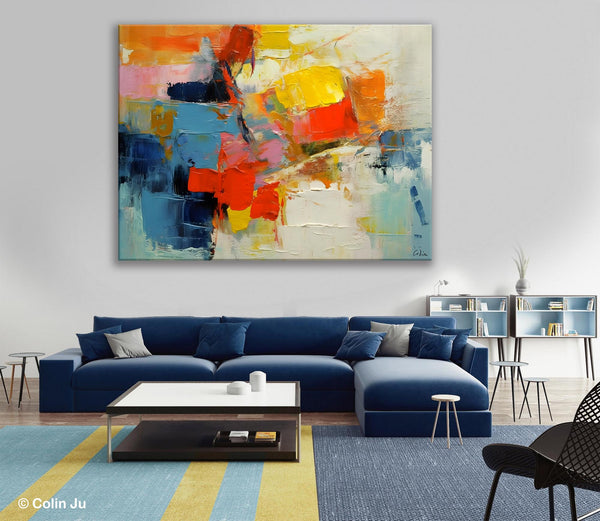 Abstract Acrylic Paintings for Living Room, Original Modern Contemporary Artwork, Buy Paintings Online, Oversized Canvas Artwork-LargePaintingArt.com