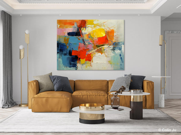 Abstract Acrylic Paintings for Living Room, Original Modern Contemporary Artwork, Buy Paintings Online, Oversized Canvas Artwork-LargePaintingArt.com