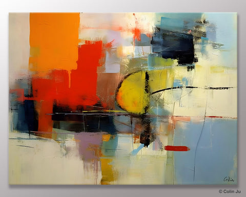 Acrylic Painting for Bedroom, Modern Canvas Painting, Palette Knife Artwork, Original Abstract Acrylic Paintings, Hand Painted Canvas Art-LargePaintingArt.com