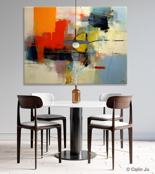 Acrylic Painting for Bedroom, Modern Canvas Painting, Palette Knife Artwork, Original Abstract Acrylic Paintings, Hand Painted Canvas Art-LargePaintingArt.com