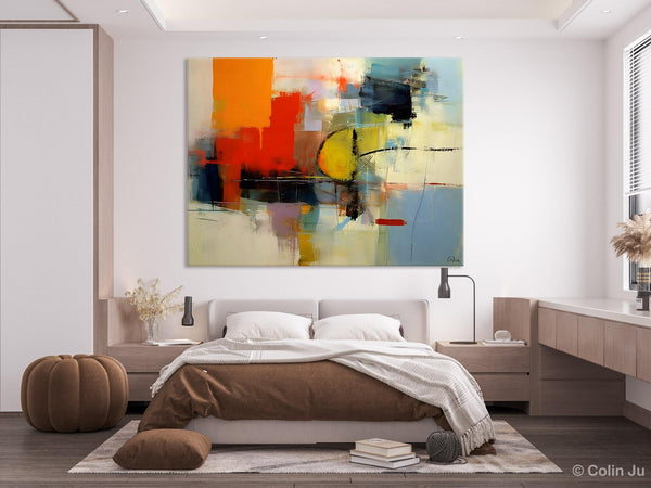 Acrylic Painting for Bedroom, Modern Canvas Painting, Palette Knife Artwork, Original Abstract Acrylic Paintings, Hand Painted Canvas Art-LargePaintingArt.com