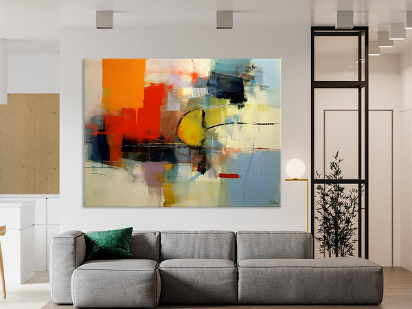 Acrylic Painting for Bedroom, Modern Canvas Painting, Palette Knife Artwork, Original Abstract Acrylic Paintings, Hand Painted Canvas Art-LargePaintingArt.com