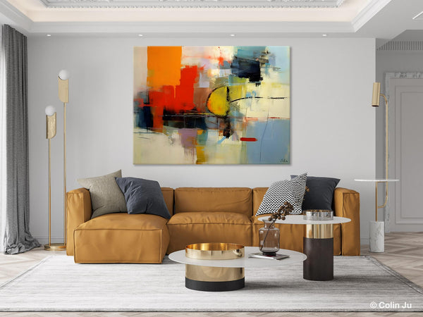 Acrylic Painting for Bedroom, Modern Canvas Painting, Palette Knife Artwork, Original Abstract Acrylic Paintings, Hand Painted Canvas Art-LargePaintingArt.com