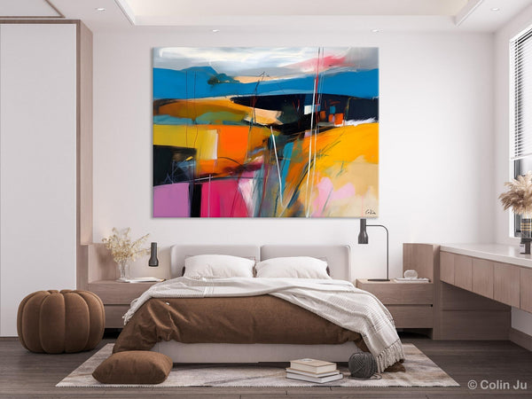 Large Painting on Canvas, Buy Large Paintings Online, Simple Modern Art, Original Contemporary Abstract Art, Bedroom Canvas Painting Ideas-LargePaintingArt.com