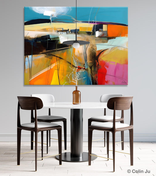 Wall Art Paintings, Simple Landscape Abstract Painting, Original Acrylic Paintings on Canvas, Large Paintings for Bedroom, Buy Paintings Online-LargePaintingArt.com