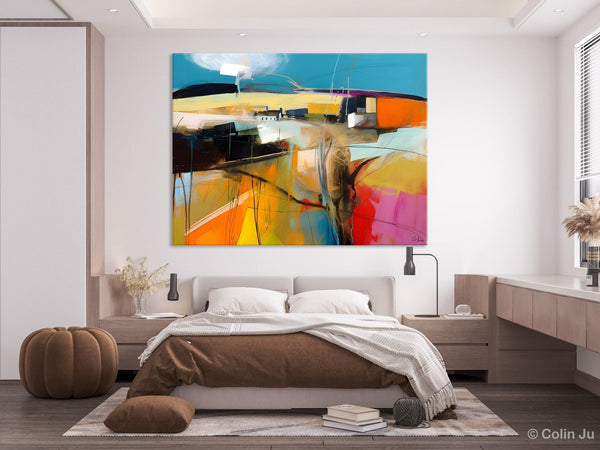 Wall Art Paintings, Simple Landscape Abstract Painting, Original Acrylic Paintings on Canvas, Large Paintings for Bedroom, Buy Paintings Online-LargePaintingArt.com