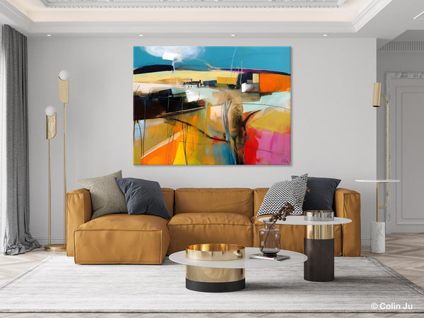 Wall Art Paintings, Simple Landscape Abstract Painting, Original Acrylic Paintings on Canvas, Large Paintings for Bedroom, Buy Paintings Online-LargePaintingArt.com