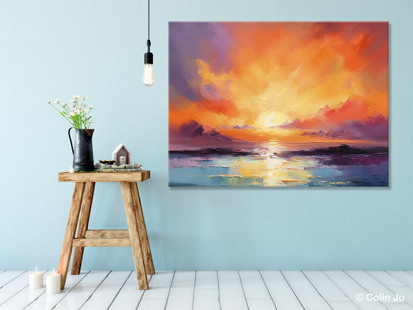 Large Art Painting for Living Room, Original Landscape Canvas Art, Oversized Landscape Wall Art Paintings, Contemporary Acrylic Painting on Canvas-LargePaintingArt.com