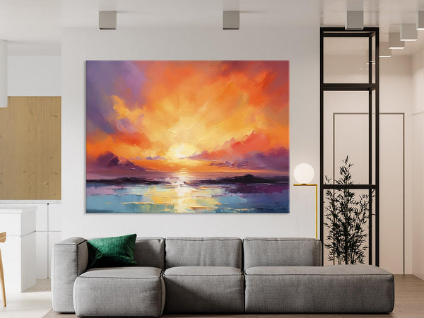 Large Art Painting for Living Room, Original Landscape Canvas Art, Oversized Landscape Wall Art Paintings, Contemporary Acrylic Painting on Canvas-LargePaintingArt.com