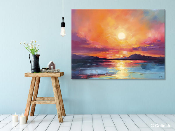 Simple Wall Art Ideas, Original Landscape Abstract Painting, Dining Room Abstract Paintings, Large Landscape Canvas Paintings, Buy Art Online-LargePaintingArt.com