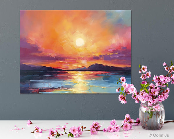 Simple Wall Art Ideas, Original Landscape Abstract Painting, Dining Room Abstract Paintings, Large Landscape Canvas Paintings, Buy Art Online-LargePaintingArt.com